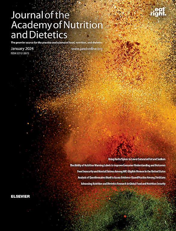 Go to journal home page - Journal of the Academy of Nutrition and Dietetics